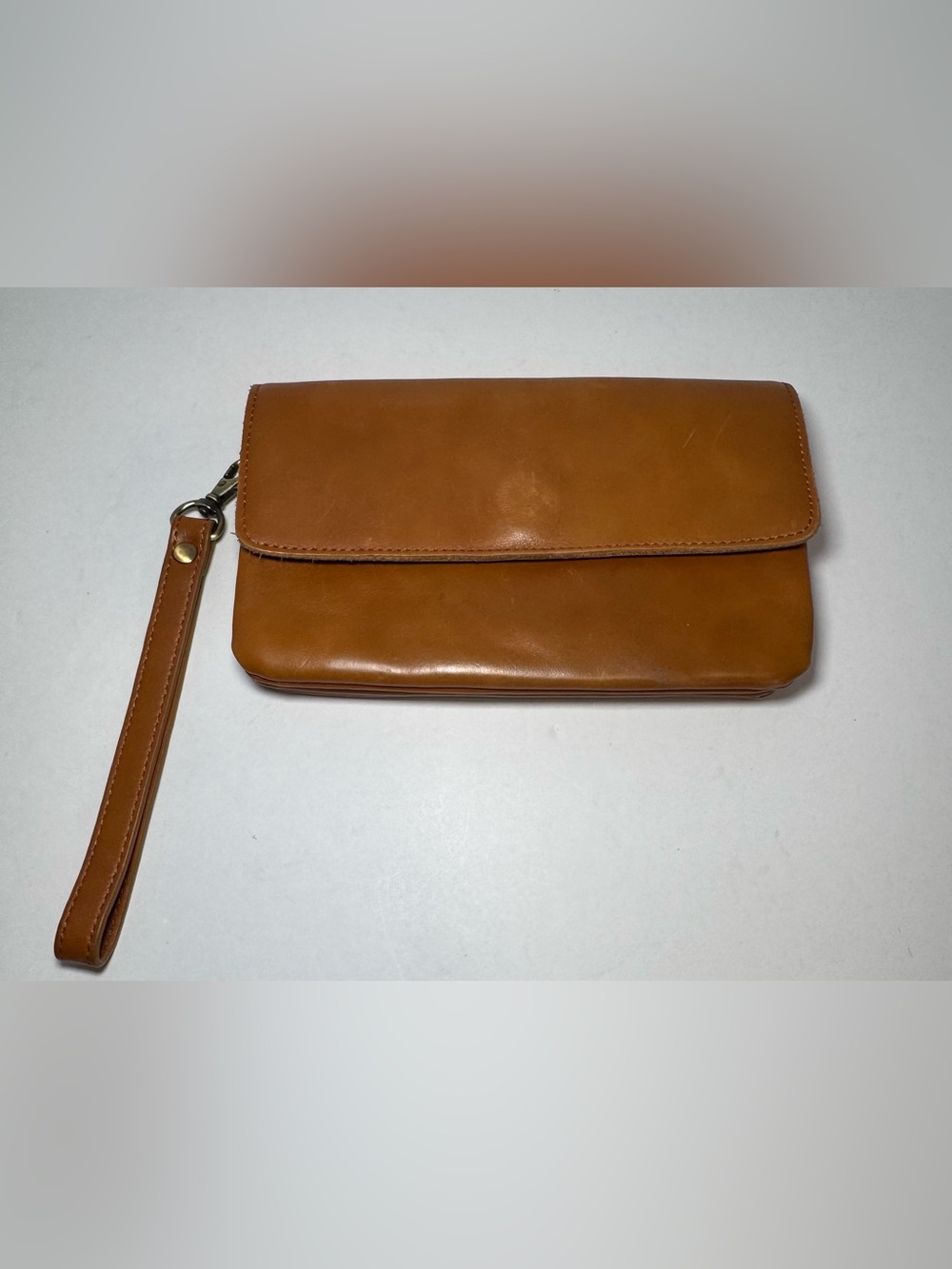 Andar The Cortado Full Grain Leather Clutch - Tan / Camel